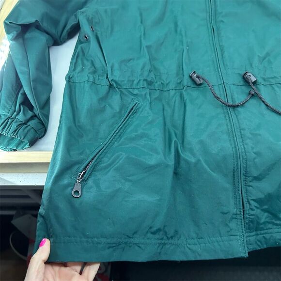 Pacific Trail Mens Green Windbreaker Jacket Size M Mid-Length Raincoat Lined - Picture 6 of 12